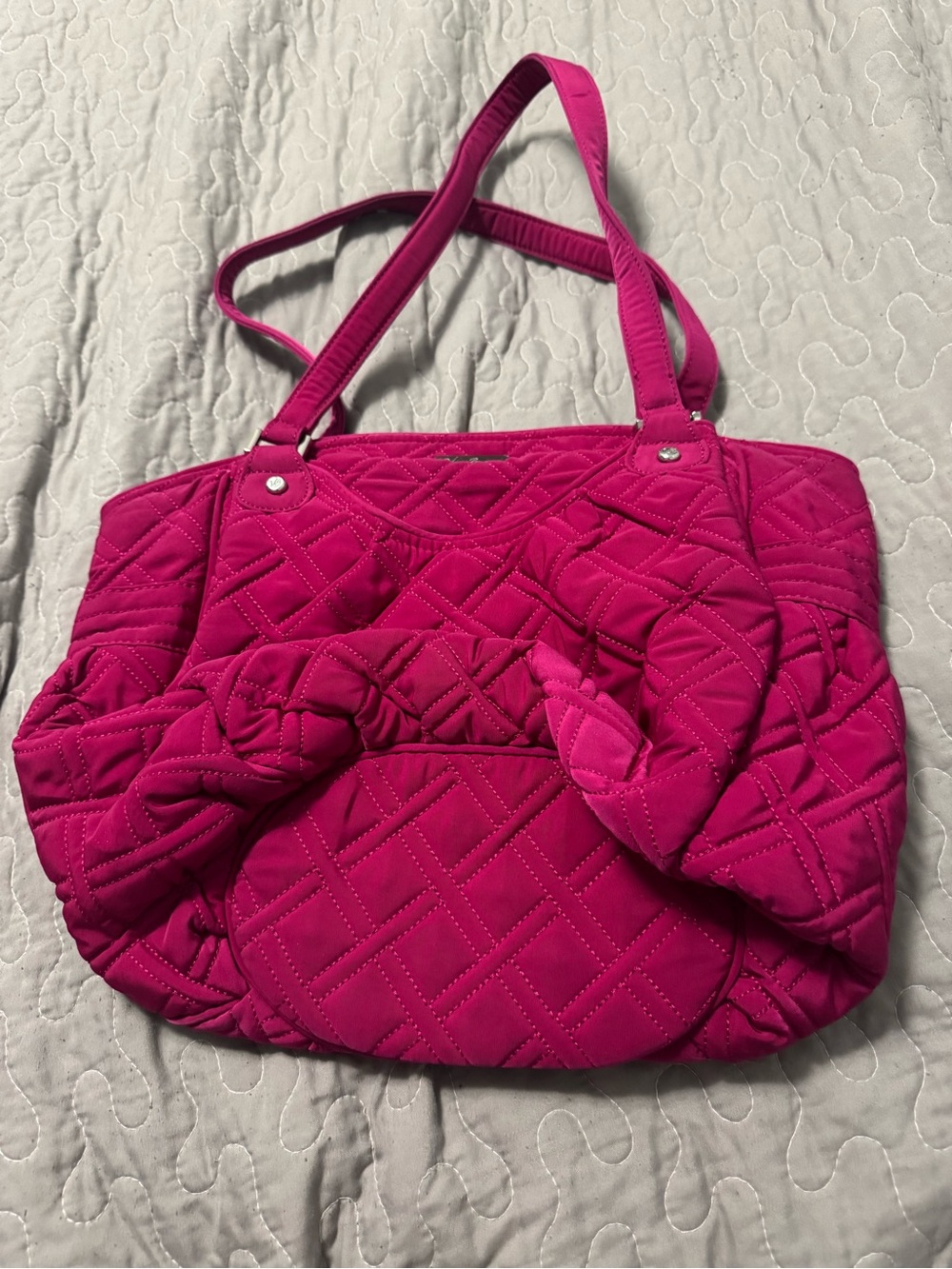 Vera Bradley Hot Pink Quilted Shoulder Tote
